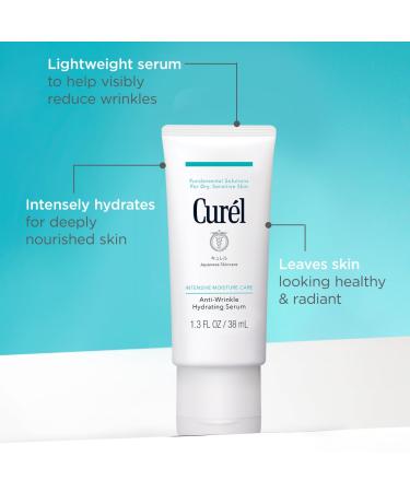 Curel Japan Anti-Wrinkle Hydrating Serum | Lightweight Fragrance-Free Serum for Sensitive Skin | 1.3 Oz - Best International Shipping - Buy Online on SooperMarket.com