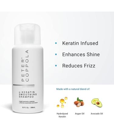 Peter Coppola a-Keratin Smoothing Shampoo & Conditioner Set - Argan & Avocado Oil for Frizz-Free Shiny Hair | 10 oz - International Shipping Available - Buy Online on SooperMarket.com