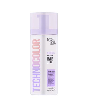 Bondi Sands Technocolor 1-Hour Express Magenta Self-Tanning Foam Easy Application Streak Free Fake Tan - Fast-Acting Body Tan for Natural-Looking Glow (200ml)