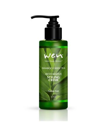 WEN by Chaz Dean Bamboo Green Tea Restorative Styling Cream for Men & Women - Frizzy Hair Products Frizz Control Hair Styling Products Anti Frizz Finishing Cream - 6 Fl Oz (Pack of 1)
