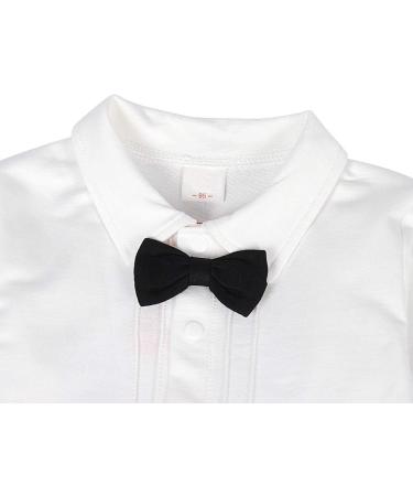 AmzBarley Baby Boys Gentlemans Tuxedo Romper | Long/Short Sleeve Dress Shirt, Pants, Vest, Bowtie | Birthday & Holiday Party Outfit | Black 12-18 Months - Buy Online on SooperMarket.com