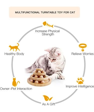 Gelrova Cat Toy Roller Exerciser Fun Cat Toy Indoor Pet Interactive Toy Bamboo Cat Ball Toy with Double Layer Rail Teaser Cat Ball Toy for Kitten Puppy etc 3-layer track(Bamboo) 3-layer-bamboo - Buy Online on SooperMarket.com