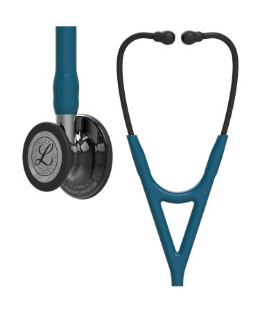 3M Littmann Cardiology IV Diagnostic Stethoscope High Polish Smoke-Finish Chestpiece Caribbean Blue Tube Mirror Stem and Smoke Headset 27 inch 6234 Hi Pol.Smoke Chstpce Blue Tube MirrorStem BlckHdst Single