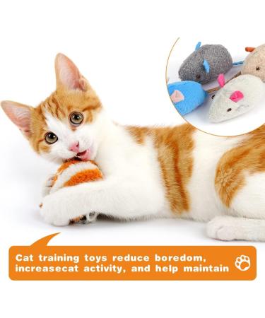 Adiwo Cat Toys - 9 Piece Plush Mouse Set with Catnip | Interactive Toys for Cats & Kittens - Buy Online on SooperMarket.com