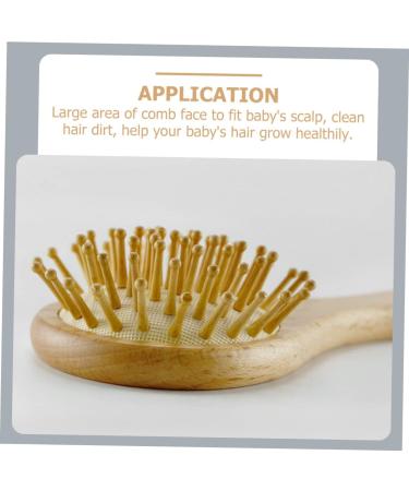Organic Bamboo Baby Hairbrush Set for Natural Hair Care - Wooden Comb and Soft Wool Bristles for Infant Scalp and Toddler Bathing Essentials - Buy Online on SooperMarket.com
