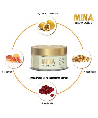 MINA Brow Scrub - Natural Exfoliating Formula for Long-Lasting Henna & Tint | 50ml - Buy Online on SooperMarket.com