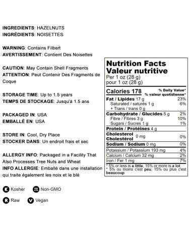 Turkish Hazelnuts 4 lb Non-GMO Filberts | Unsalted & Kosher Whole Nuts | Vegan Snack & Baking Ingredient with Rich Vitamin E - Bulk Pack - Buy Online on SooperMarket.com