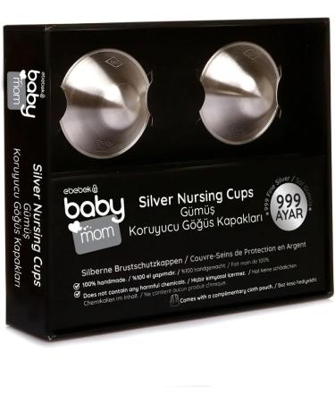 ebebek 999 Pure Sterling Silver Nursing Cups for Sore Breasts - Nickel-Free Breast Shields for Newborns & Breastfeeding Moms - Buy Online on SooperMarket.com