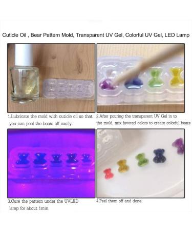 Demeras Silicone Mold Nail Art Nail Silicone Mold 14x10x1 Silicon Uv Nail Decoration Mold Nail Art Template Bear Pattern Decals Nail Diy Tools - Buy Online on SooperMarket.com