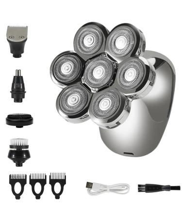 5 in 1 7D Electric Head Shaver for Bald Men Electric Men's Grooming Kit Cordless Waterproof LCD Head Shavers Rechargeable