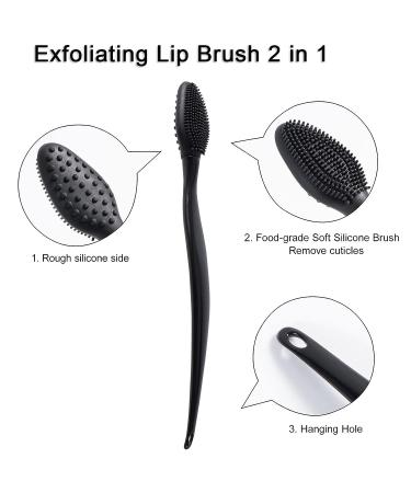 16 Pcs Black Silicone Lip Exfoliator Brushes - Double-Sided Lip Scrub Tool for Skincare | Raploy Soft Silicone Exfoliator for Smoother Lips - Buy Online on SooperMarket.com