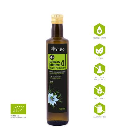 Mituso Organic Black Cumin Oil - Cold-Pressed 500ml (1 Pack) | Premium Single Oil for Health & Wellness - Buy Online on SooperMarket.com