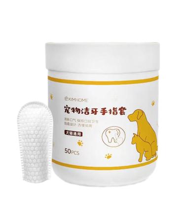 Fulenyi fingert towels for dog teeth - 50 pieces of dog tooth towels - ears and cochlea care safe and effective towels for cats pet need for tooth cleaning