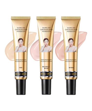 LSxia 2Pcs Liquid Concealer Foundation Set - Waterproof & Moisturizing Ivory Makeup for Full Coverage & All Skin Types - Buy Online on SooperMarket.com