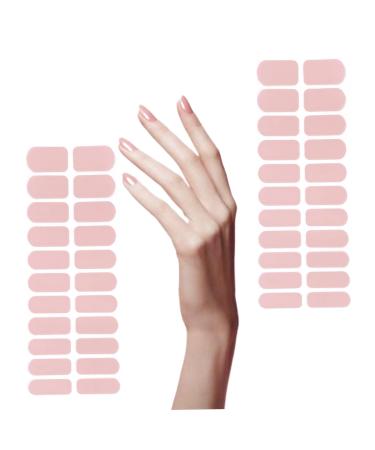 44PCS Gel Nail Stickers Light Colour Gel Nail Strips Long Lasting Nail Polish Strips Self Adhesive Sticker Nails Full Cover Nail Stickers for Women Girls