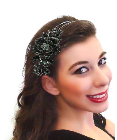 Set of 4 Crystal Flower Headbands - 4 Colors (Jet, Lavender, Rose, Crystal) - Buy Online on SooperMarket.com