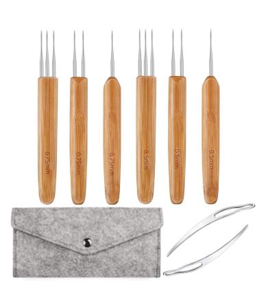 Dreadlock Crochet Needle 6 Crochet Hooks for Hair 2 Interlocking Tool for Locs Crochet Needle for Dreadlocks Hair Crochet Hook with Case 6 Hooks