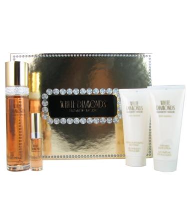 Elizabeth Taylor White Diamonds Gift Set 3.4oz (100ml) EDT + 3.4oz (100ml) Body Lotion + 3.4oz (100m