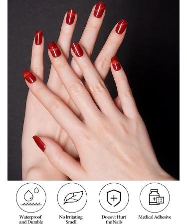 EBANKU 20 PCS Semi Cured Gel Nail Strips Full Wraps Adhesive Stickers with File - #5 - Buy Online on SooperMarket.com