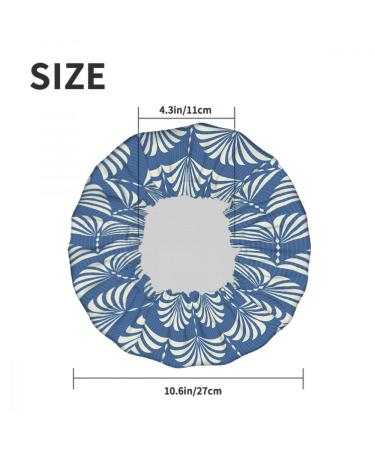 Moslion Japanese Asian Geometric Pattern Shower Cap - Reusable Double Layer Hair Bath Cap for Stylish Protection - Floral Shower Hat - Buy Online on SooperMarket.com