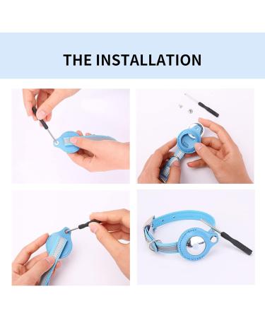 Buy Kocnydey Reflective Airtag Cat Collar - Adjustable Anti-Wing Collar for Cats & Small Dogs (M 28-37cm) - Blue - Buy Online on SooperMarket.com