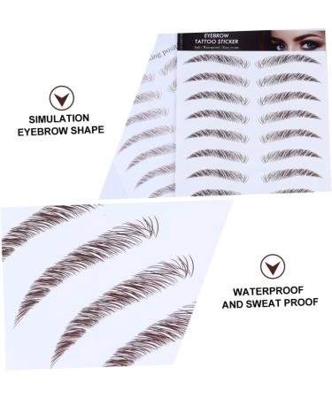 Gogogmee Hair-like Eyebrows 4pcs Eyebrow Stickers Tool Stickers Eyebrow Transfers Stickers Water Transfer Eyebrow Sticker 6d 21x15cm Brown - Buy Online on SooperMarket.com