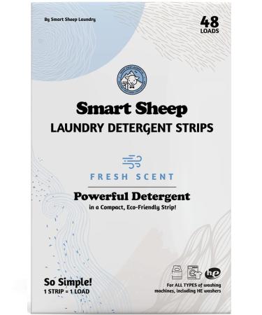 Smart Sheep - Laundry Strips - 48 Loads - Laundry Detergent Strips - Detergent Strips for Sensitive Skin - Convenient Eco Friendly & Plastic Free - Perfect for Home Travel & Camping - Fresh Scent 1