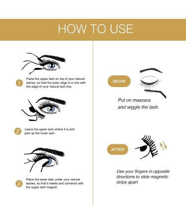 Dual Magnetic Half Lash Accent Eyelashes Set - Lightweight, Reusable, and Easy to Apply | Updated 3D False Eyelashes with Applicator (8pcs) in White - Buy Online on SooperMarket.com