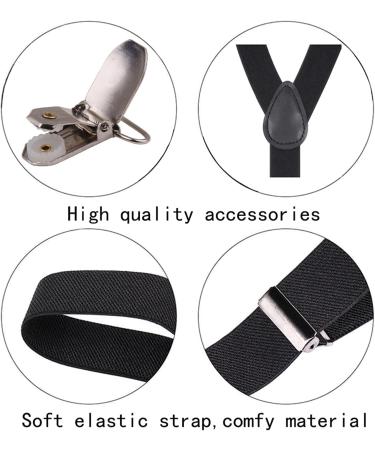Buy Aonat Heavy Duty Men's Braces Durable Elastic Y-Form Adjustable Extra Strong Clips Fits All Sizes Black 2.5 cm Wide - Buy Online on SooperMarket.com