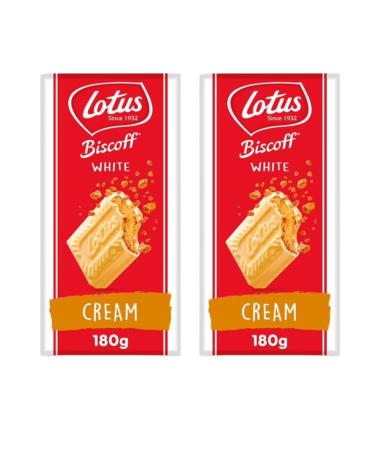 White Chocolate Bundle Consisting of Lotus Biscoff Bar with Biscoff Cream 180g (2 Pack)