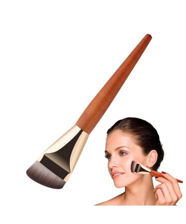Teksome Foundation Makeup Brush | Wooden Handle Concealer Brush - Professional Contour Brush for Liquid Cream Powder Blending Buffing