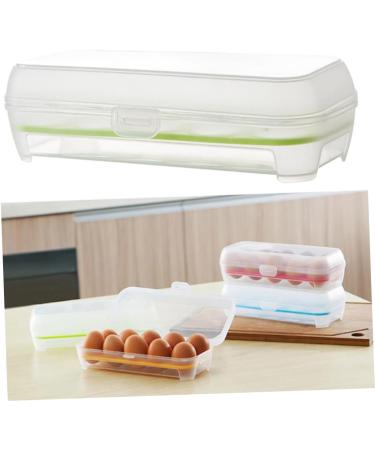 Mikikit Egg Storage Container 2pcs 10 Eggs Storage Container Egg Cartons Portable Egg Holder Egg Tray Refrigerator re-usable Green 24.5*10.5*7cm - Buy Online on SooperMarket.com
