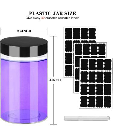 6oz 42PCS Clear Plastic Jars with Black Lids - Leak Proof Containers for Cosmetics, Slime, Lotions, and Scrubs - Buy Online on SooperMarket.com