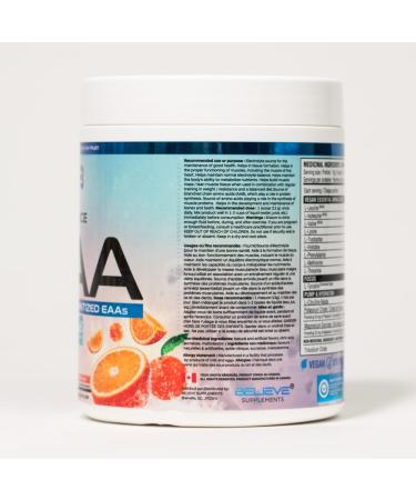 Believe Supplements Performance EAA - Essential Amino Acids Formula | Boost Muscle Recovery Performance & Hydration | Sugar-Free & Delicious Flavors Available! (70 servings Tropical Orange) Tropical Orange 70 servings - Buy Online on SooperMarket.com