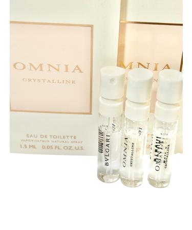 BVLGARI Omnia Crystalline Sample EDT 1.5 ml / 0.05 Fl Oz Women Perfume (Pack of 3) - Buy Online on SooperMarket.com