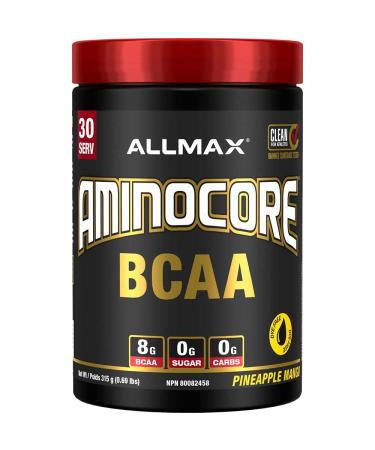 ALLMAX Nutrition - Aminocore BCAA - 8g BCAAs - 100% Pure Branch Chained Amino Acids - Gluten Free - Pineapple Mango - 315 Gram Pineapple Mango 315 g (Pack of 1) 8g Bcaas
