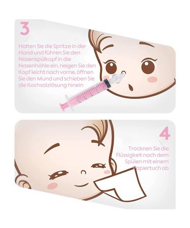Nasal Irrigation for Baby - 2PCS Professional Nasal Syringe with Reusable Silicone Tip - Pink | Baby Nose Sucker for Nasal Hygiene - Buy Online on SooperMarket.com