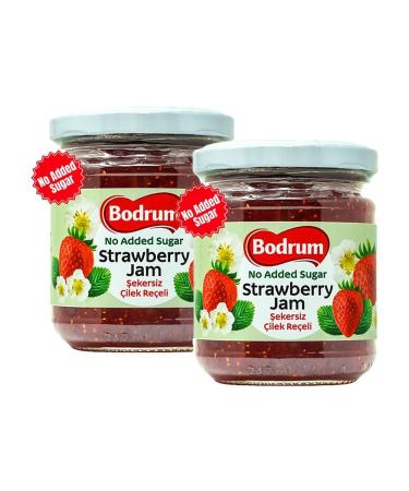 Bodrum Diabetic Jam 240g | No Sugar Added Jam | No Artificial Preservatives Additives | Delicious Diabetic-Friendly Jams for Healthier Treat (Strawberry Jam 2 Pack) Strawberry Jam 2 Pack