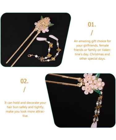 minkissy Chinese Style Hair Stick Pink Hanfu Tassel Drop Hair Pin Traditional Hair Pin for Women Girls Ladies - Buy Online on SooperMarket.com