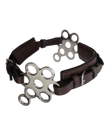 Hackamore Flower - bridle leather noseband with stainless steel fittings and padding - Unisize