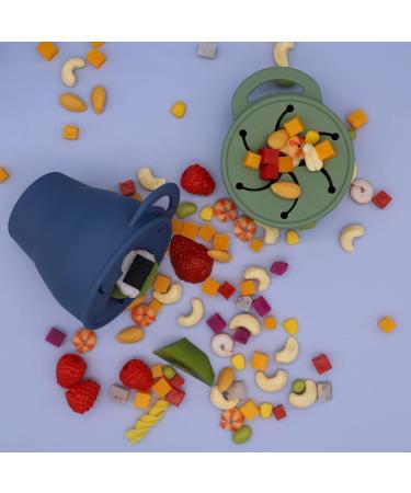 Silicone Snack Cup with Lid - Leak-Proof Travel Snack Cup for Toddlers | Blue | Buy Internationally - Buy Online on SooperMarket.com