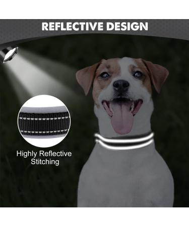 Joytale Softly Padded Neoprene Dog Collar for Small Dogs - Reflective Nylon Wide Collar - Black (1 Pack) - Buy Online on SooperMarket.com