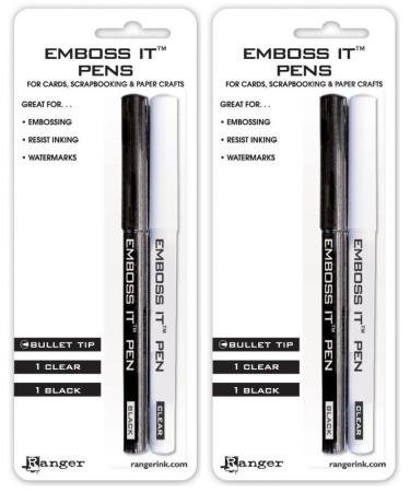 2-Pack - Ranger EMP20653 Inkssentials Embossing Pens, 2/Pack, Black And Clear