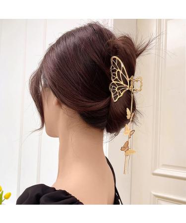 Gold Butterfly Hair Clip | Nonslip Metal Hair Claw for Women | Hair Accessories - Buy Online on SooperMarket.com