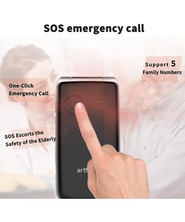 Artfone F20 Big Button Mobile Phone for Elderly | Dual SIM Unlocked Flip Phone with Charging Dock | Easy to Use Simple Phone with FM Radio & Torch - Black - Buy Online on SooperMarket.com