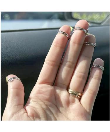 Wispbreeze 10 Pieces Sets Thin Nail Rings for Ladys Daily Fingertip Protective Cover Ring Jewelry to Girlfriend Silver - Buy Online on SooperMarket.com