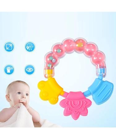 Silicone Baby Rattle Teether Gum Toy for Infants - Pink - Buy Online on SooperMarket.com