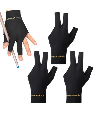 Breathable billiard gloves snooker gloves 3 fingers Queue gloves billiard gloves snooker billiard gloves open three-finger billiard gloves for shooter snooker queue 3 pieces