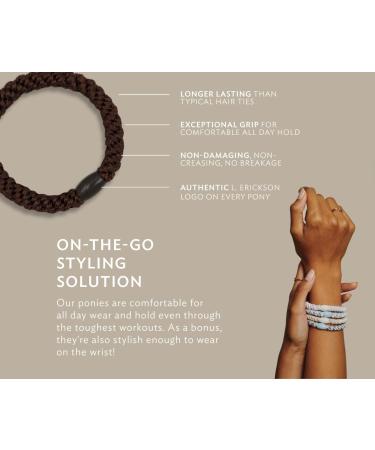 L. Erickson Grab & Go Pony Tube - Black Opal Black | Stylish Hair Accessories for Effortless Updos - Fast International Shipping - Buy Online on SooperMarket.com