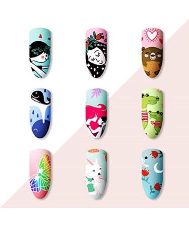 Nail Art Stamping Template Kit - 5 Geometric Pattern Plates for DIY Nail Art | Multi-Style Manicure Templates - Buy Online on SooperMarket.com